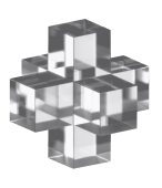 3d render of connecting glass cubes